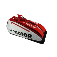 Victor Racketbag Doublethermobag 9114D (Schlägertasche, 2 Hauptfächer, Schuhfach) 2024 weiss/rot